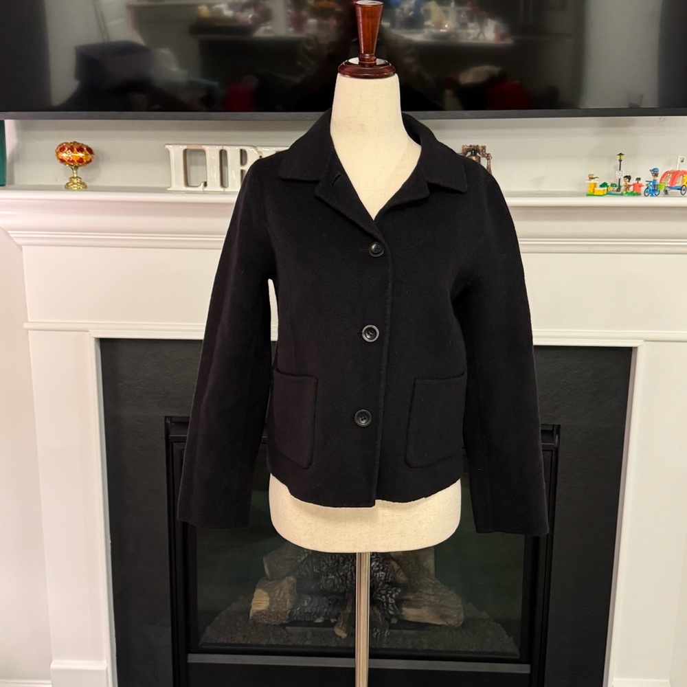 Talbots Black Wool Short Coat – Size 8
